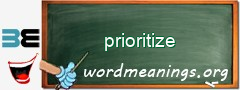 WordMeaning blackboard for prioritize